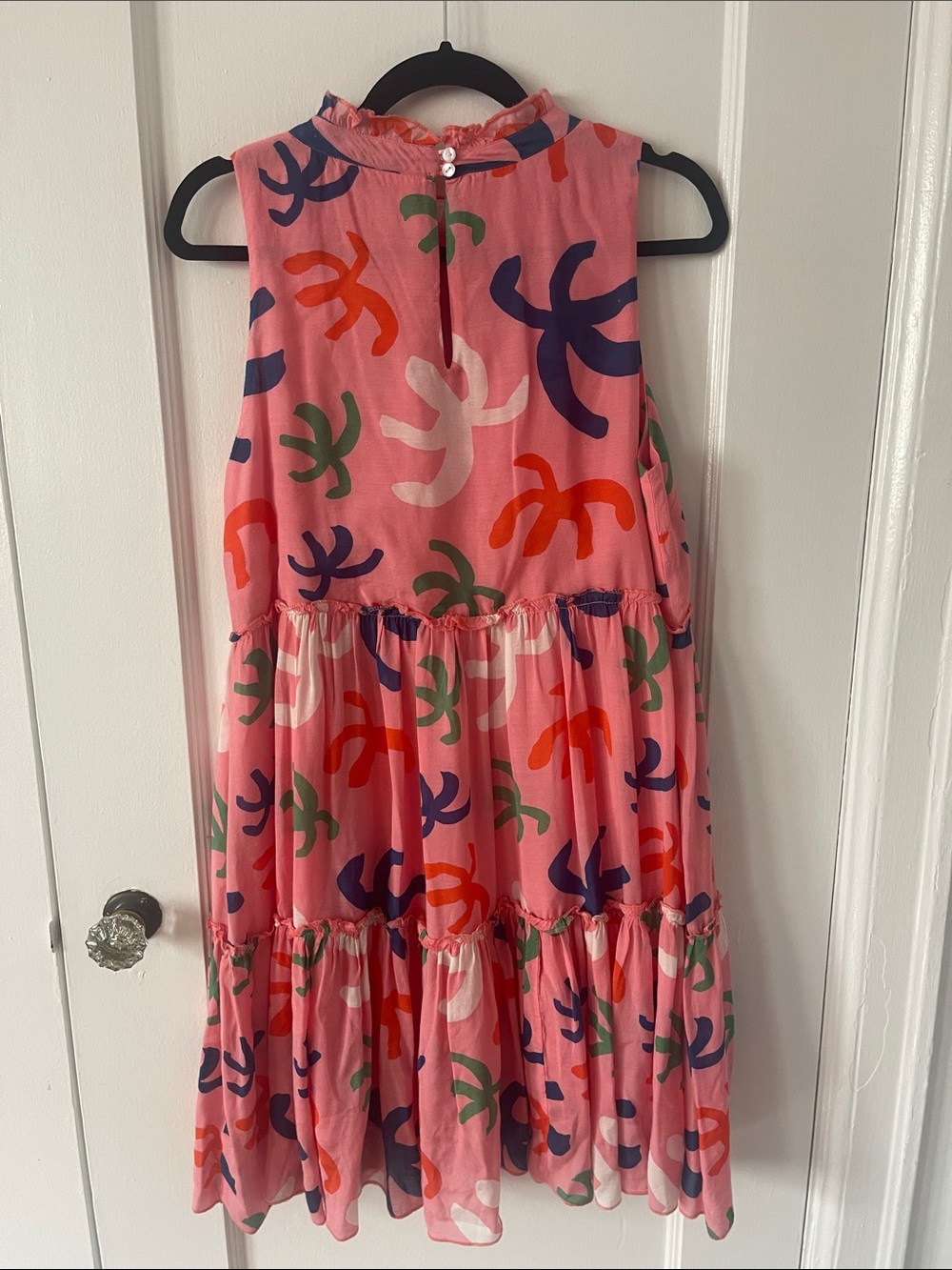 Oliphant Pink Tiered Sleeveless Printed Mini Dress - Picture 5 of 7